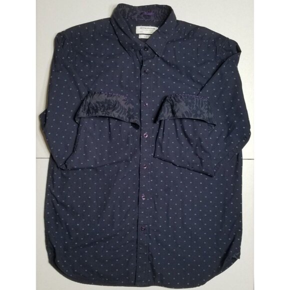 Denim & Flower Other - Denim & Flower Long Sleeve Button Up Flip Cuffs Slim Fit Blue Shirt Men's Large